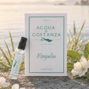 2ml Flakon des Bodenseedufts und Bodenseeparfums Morgentau von Acqua di Costanza.