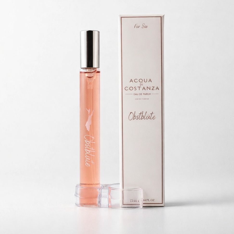 10ml Travel Size Flakon des Bodenseedufts und Bodenseeparfums Obstblüte von Acqua di Costanza – die ideale Reisegrösse.